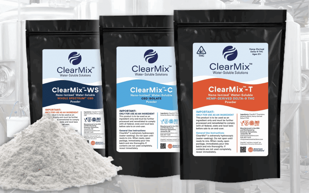 ClearMix water-soluble powders for CBD and THC.