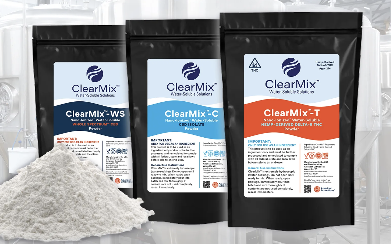 ClearMix water-soluble powders for CBD and THC.