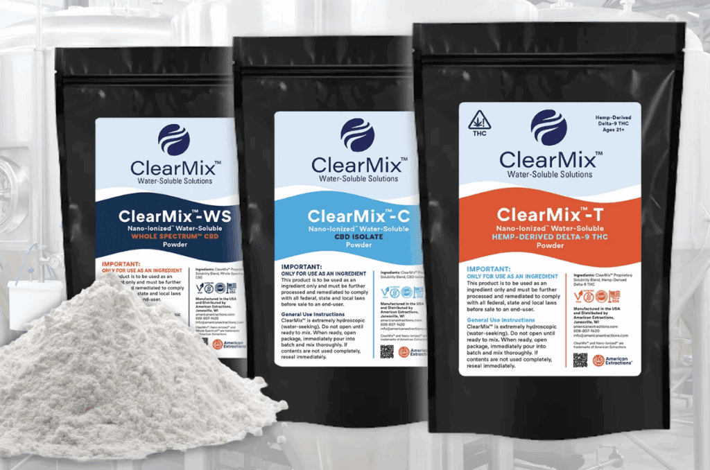 ClearMix water-soluble powders for CBD and THC.